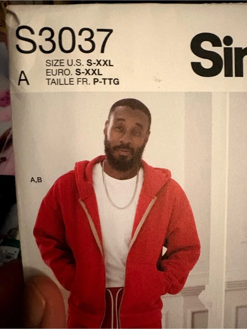 BN UNCUT SIMPLICITY 3037 A MENS SWEATSUIT SEWING PATTERNS